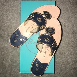 Navy blue jack Rodgers sandals